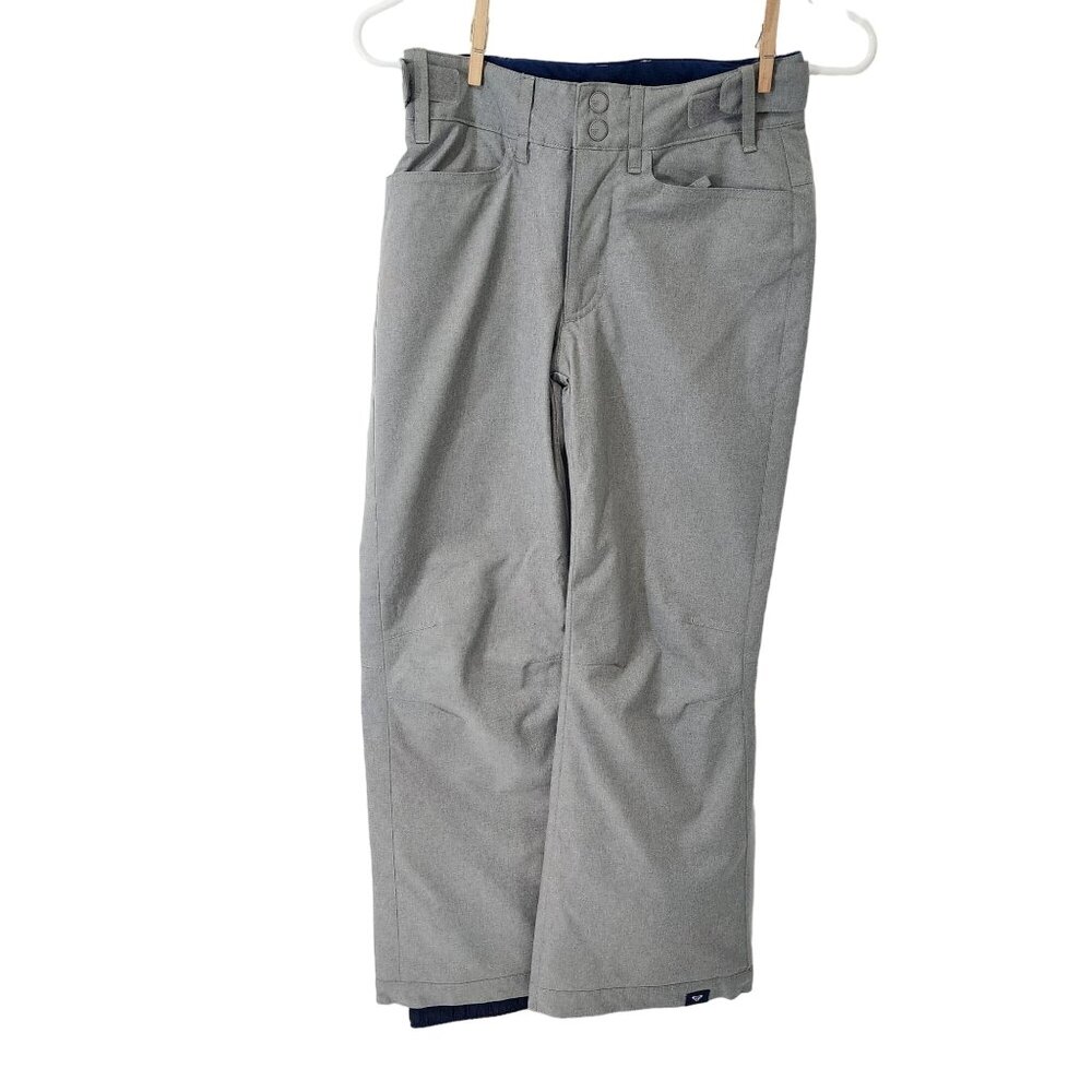 Roxy Gray Kids Snow Pants DryFlight Tech Size 10 Adjustable Waist M